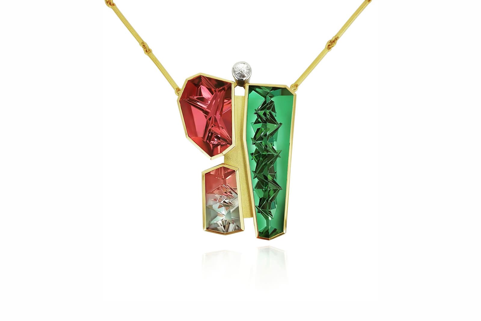  A tourmaline necklace in gold by Tom Munsteiner of Atelier Munsteiner 