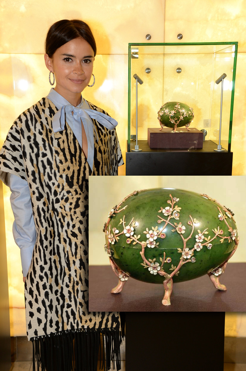 Miroslava Duma with Faberge мирослава дума фаберже пасхальное яйцо цветущая яблоня