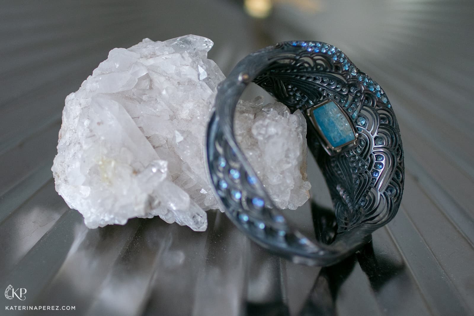  The Maison Alix Dumas Waves bracelet required countless hours of meticulous craftsmanship to create a framework for aquamarines, sapphires and diamonds in both gold and silver 