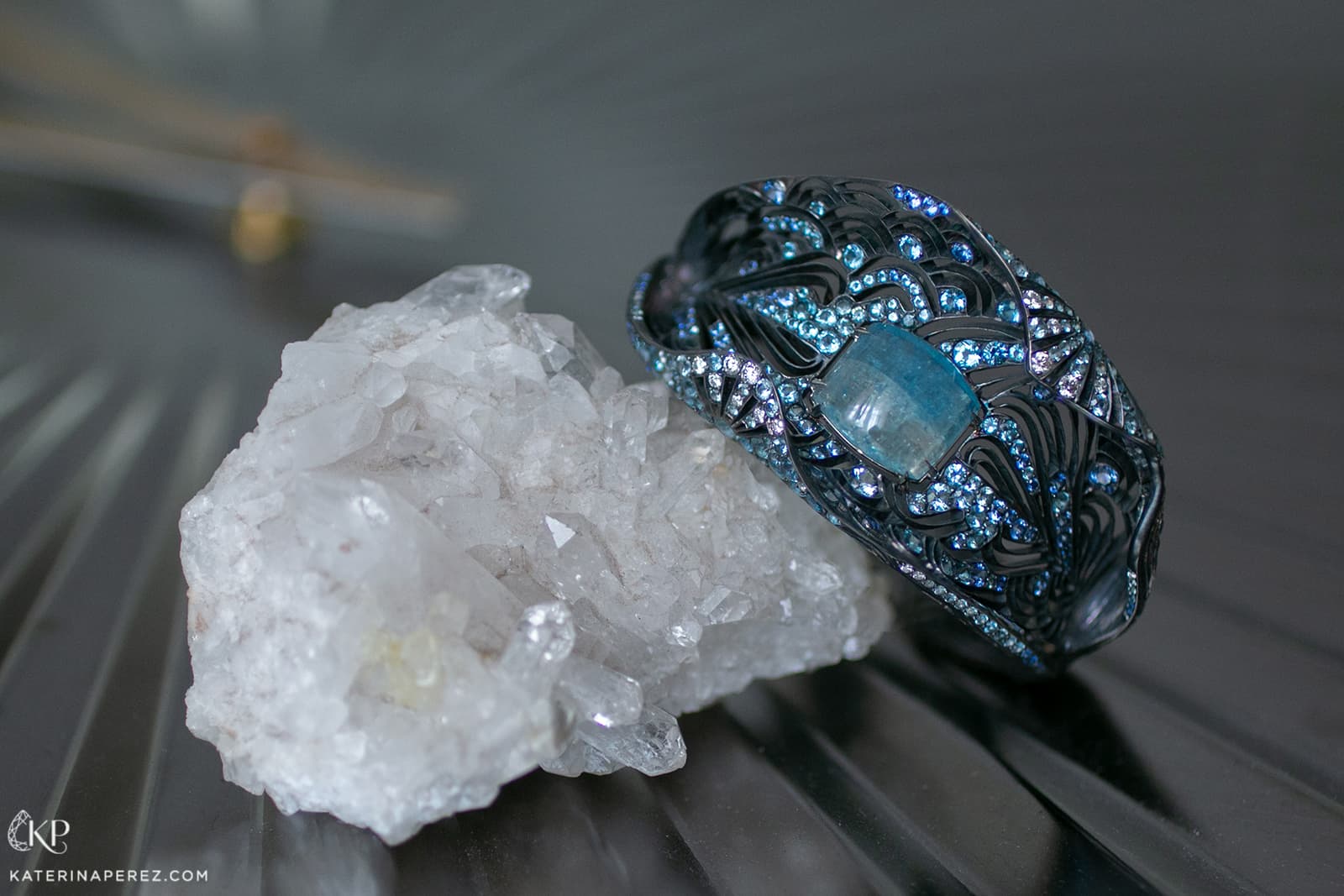  Alix Dumas presents her own unique interpretation of waves as voluminous shapes in her completely hand-made Waves bracelet