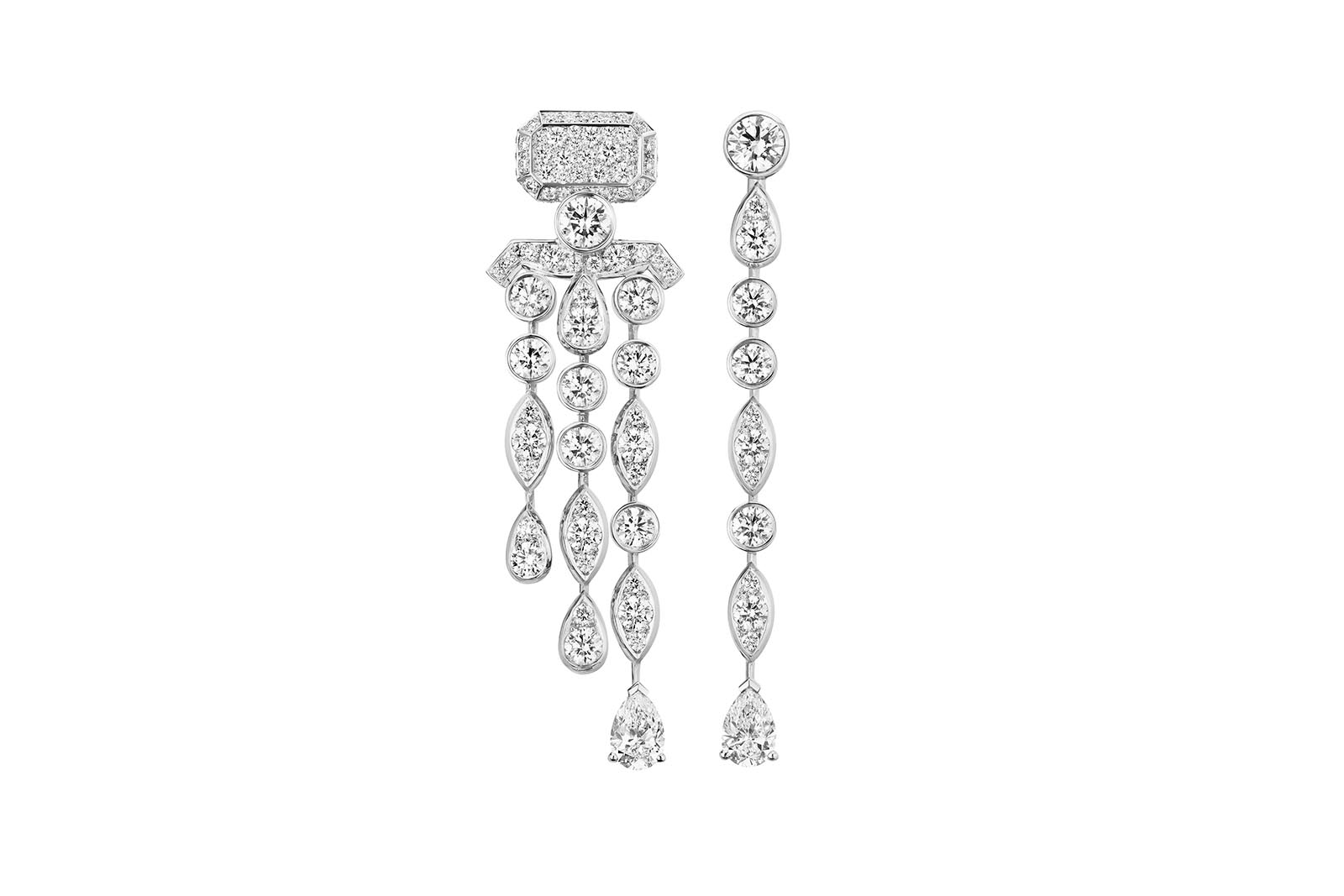  Chanel N°5 Cascade High Jewellery earrings from Collection N°5 in white gold and diamonds