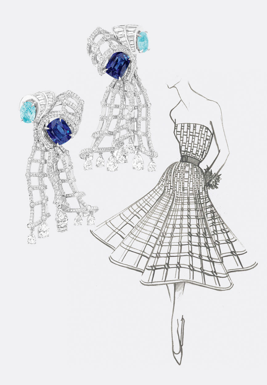 Серьги Archi Dior с сапфирами