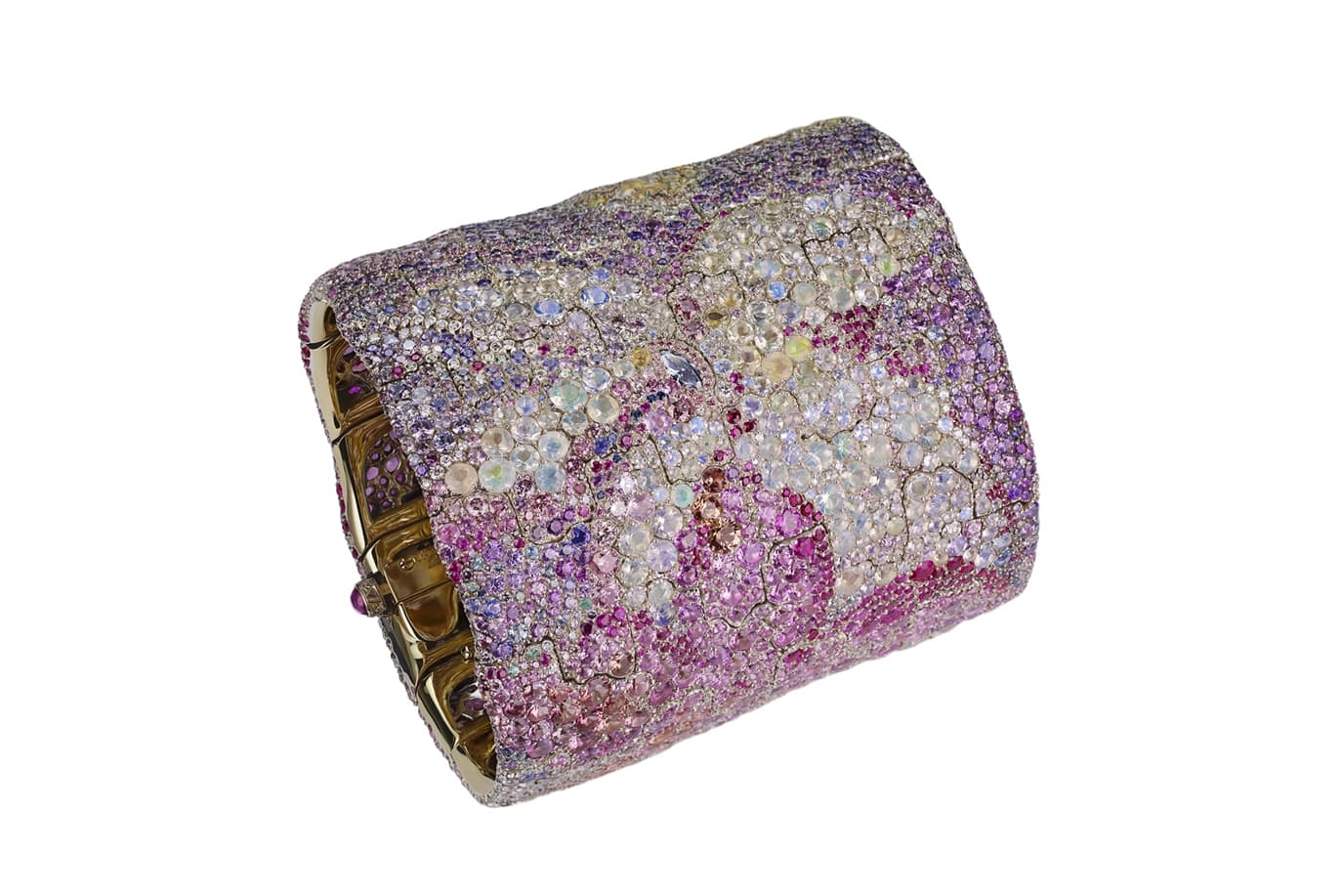  This Frédéric Zaavy for Fabergé cuff bracelet is inspired by Claude Monet's famous impressionistic paintings of waterlilies