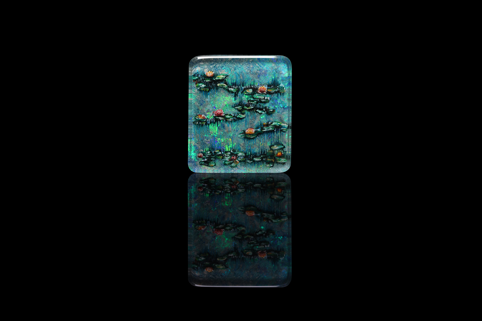  Pauly ‘Waterlily’ hand-carved and painted rock crystal with a slice of opal from the ‘Old Masters’ Collection, inspired by Claude Monet 