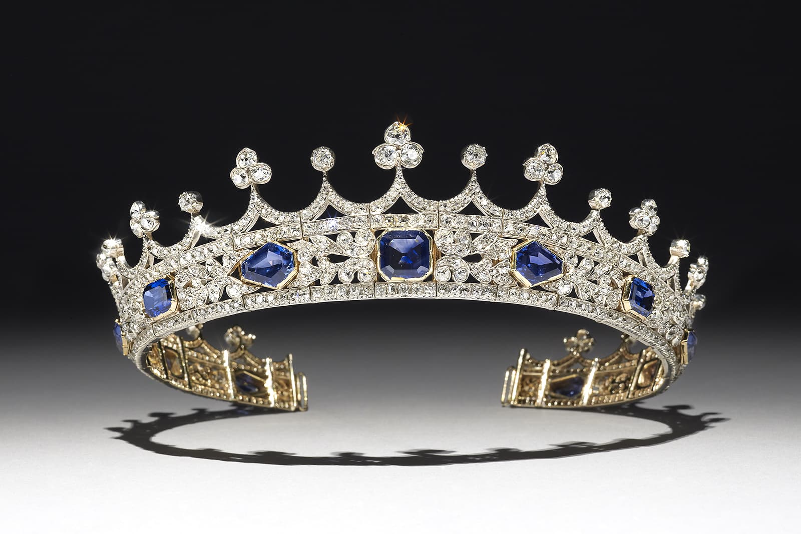 A sapphire and diamond coronet in the Gothic taste, commissioned by Prince Albert as a gift to Queen Victoria. 1840-42. Image courtesy of Wartski.
