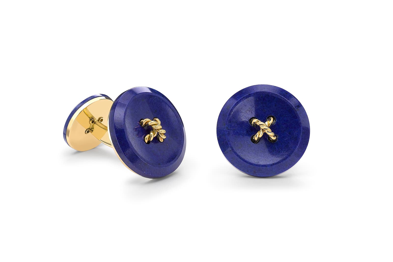  Theo Fennell lapis lazuli cufflinks with 18k yellow gold 