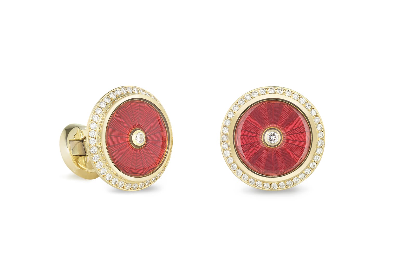  Theo Fennell carnelian and diamond cufflinks in 18k yellow gold 