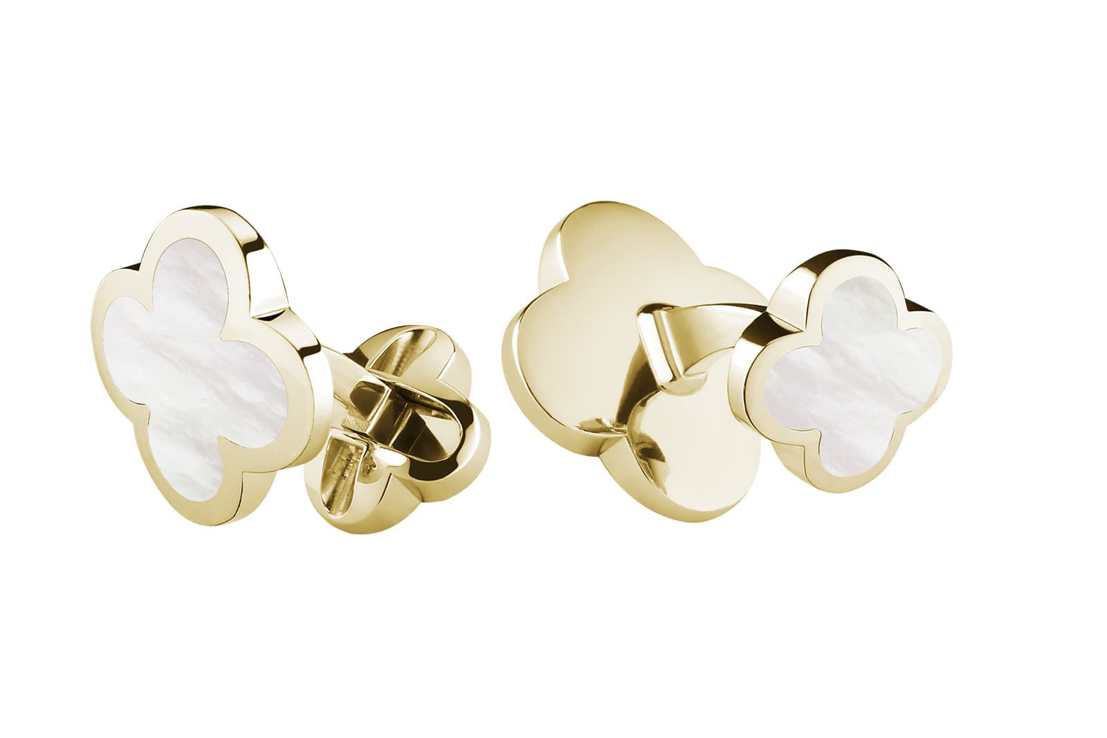  Van Cleef & Arpels Alhambra cufflinks with mother of pearl in yellow gold