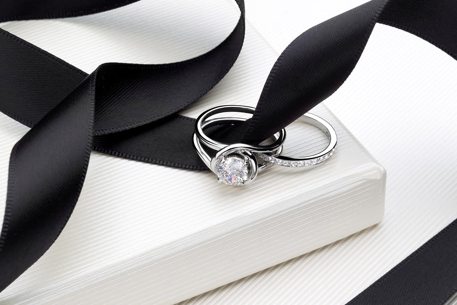  LX Antwerp diamond engagement ring with paired eternity ring or wedding band