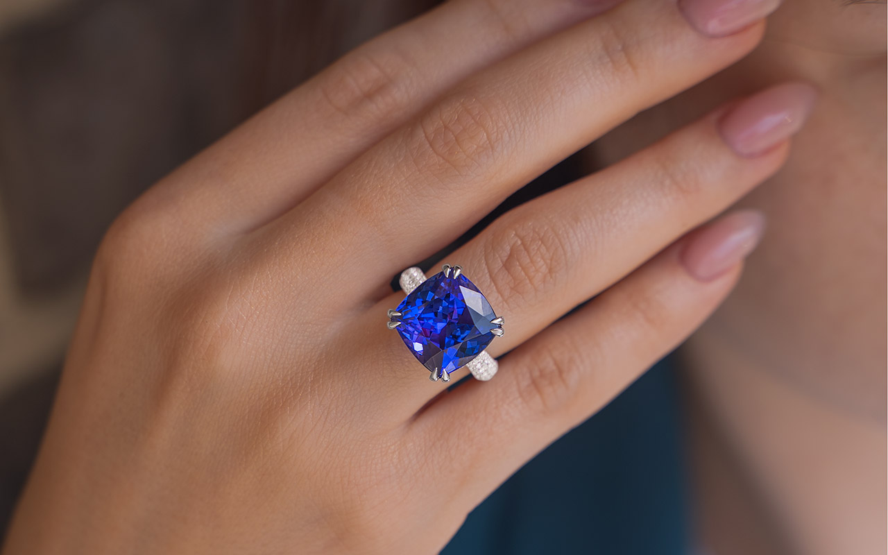 Miracle sapphire and diamond engagement ring