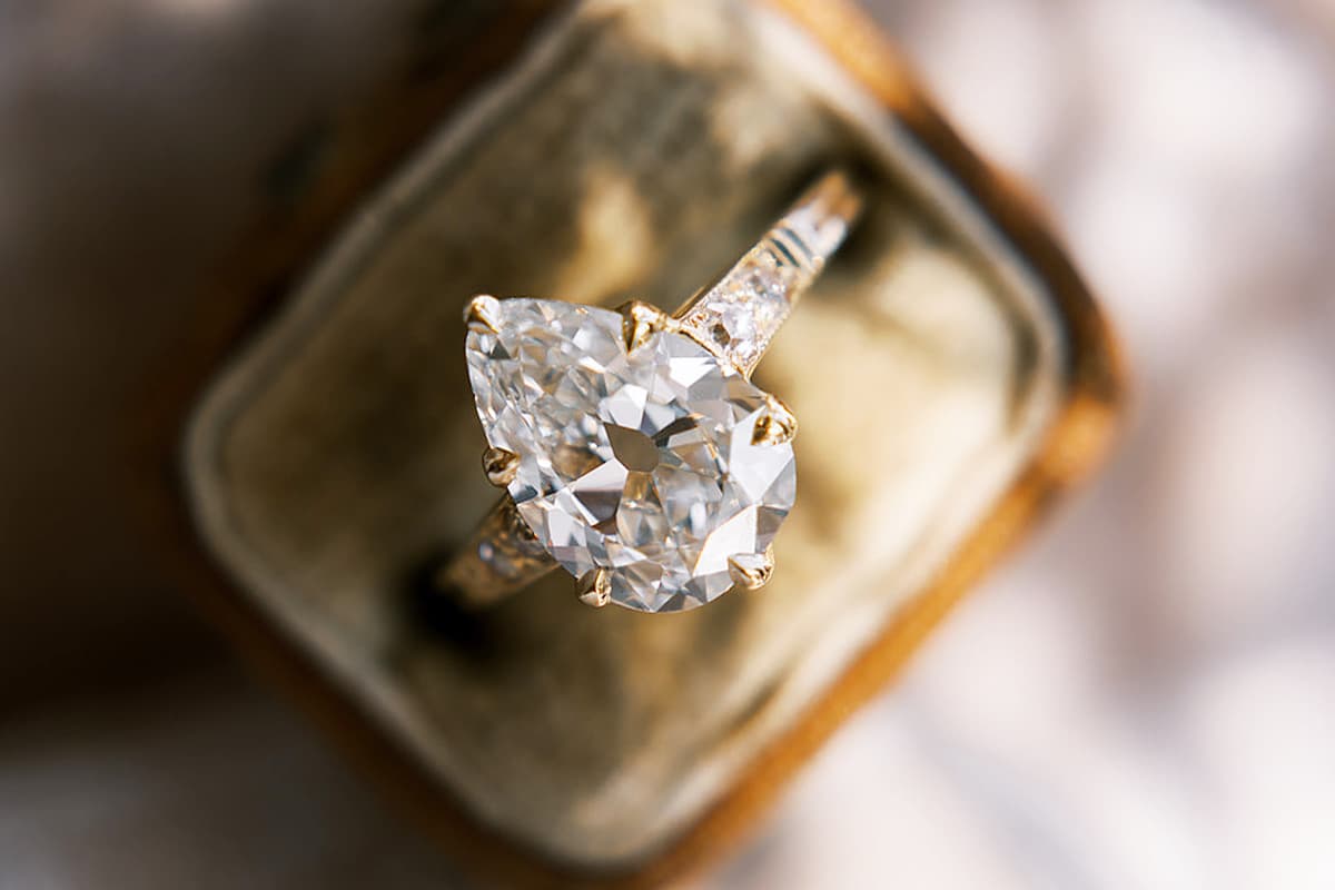  Victor Barboné Mariah 2.98 carat antique pear-shaped diamond engagement ring 