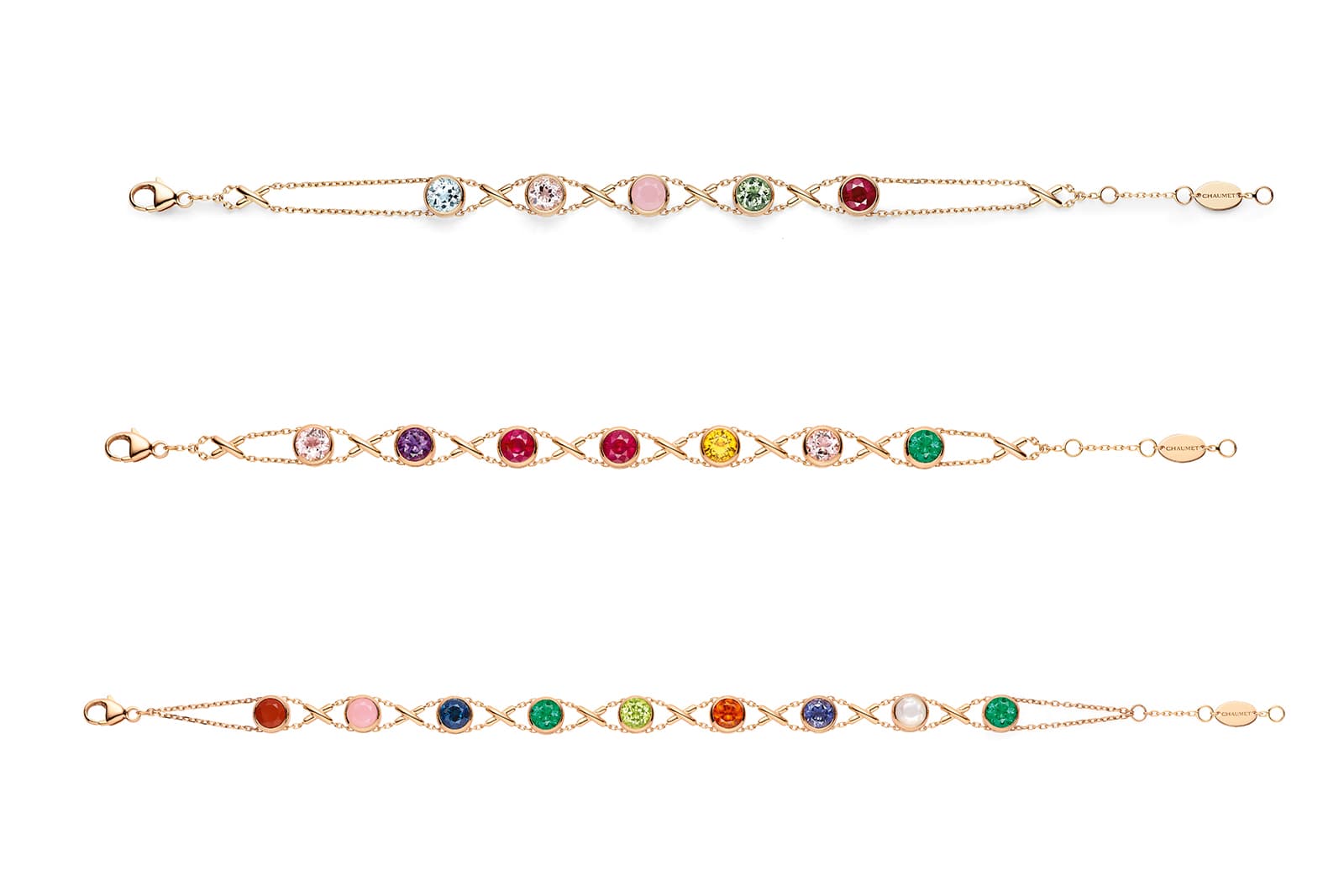 Chaumet Les Acrostiches Jeux de Liens bracelets where gemstones are used as a code to spell 'secret messages'