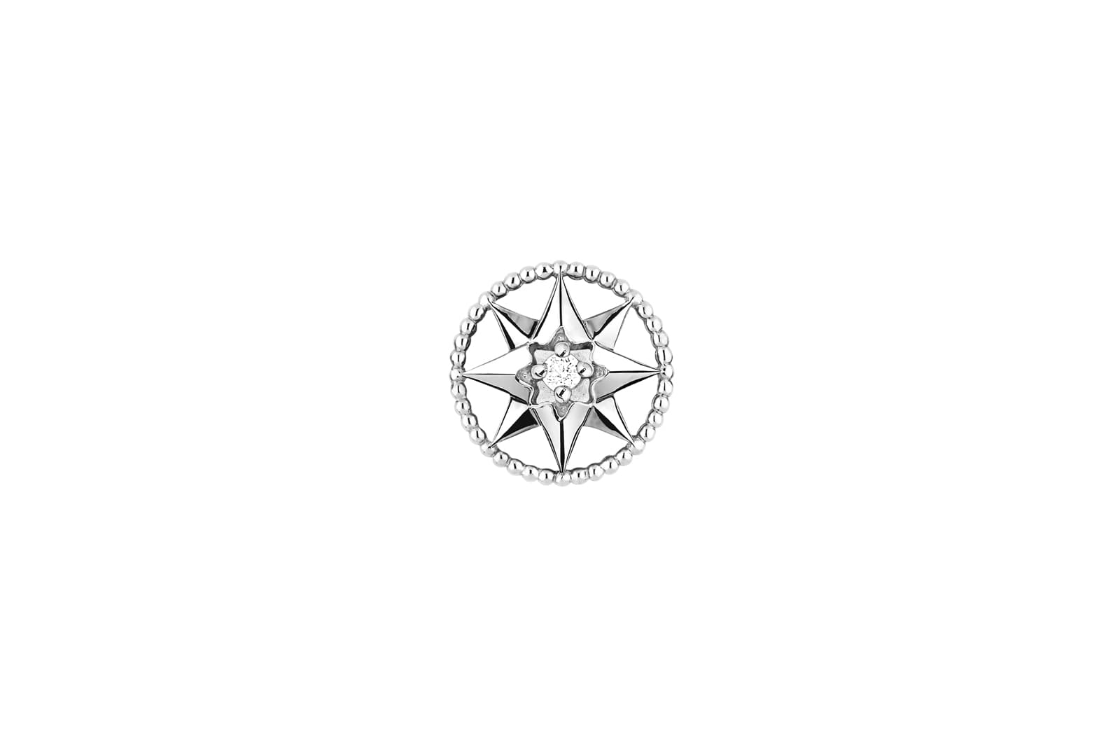  Dior Rose des Vents stud earring in white gold with diamonds