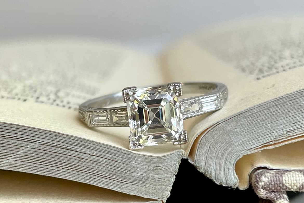 Jack Weir & Sons 1.77 carat emerald-cut diamond engagement ring 