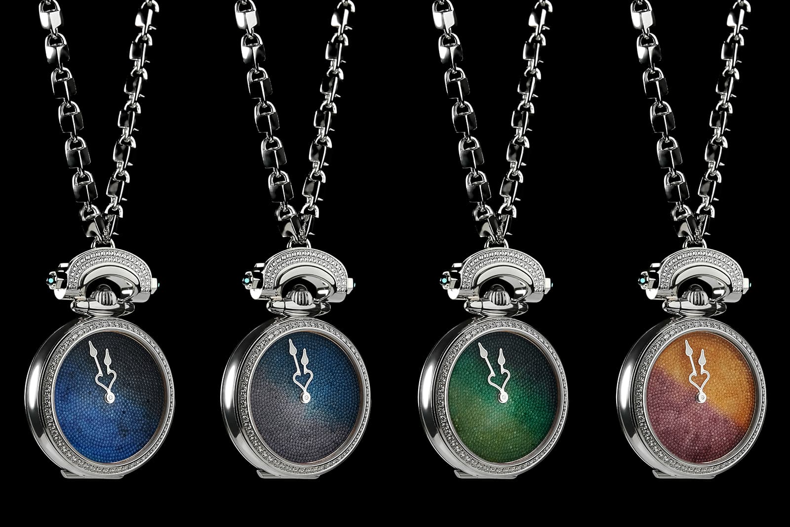  The Amadéo case of the Bovet Miss Audrey Sweet Art watch can be transformed into a pendant