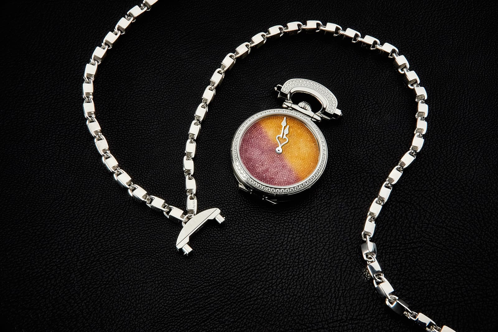  The Bovet Miss Audrey Sweet Art watch with a sugar crystal dial can also be worn as a pendant