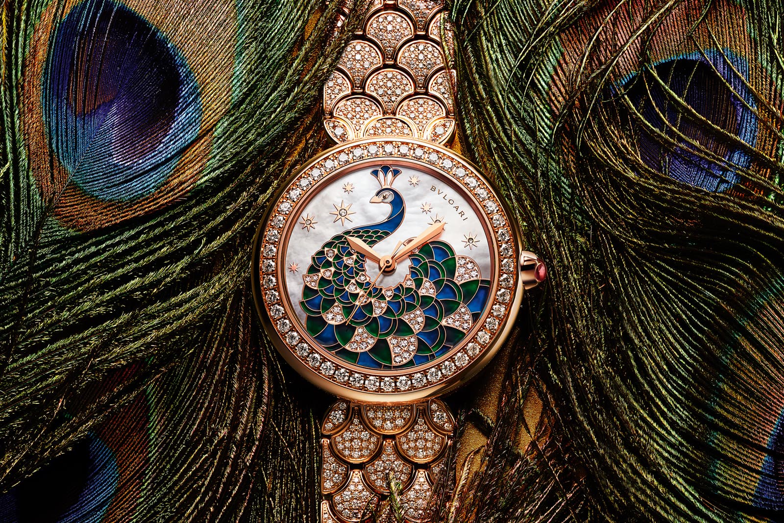  The Bulgari Diva’s Dream Peacock watch with more than seven carats of diamonds