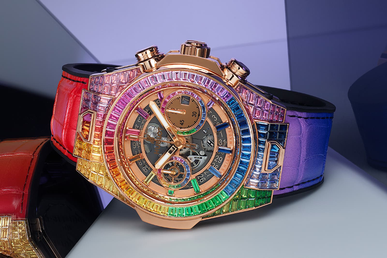 The Hublot Big Bang Unico High Jewellery Rainbow watch 