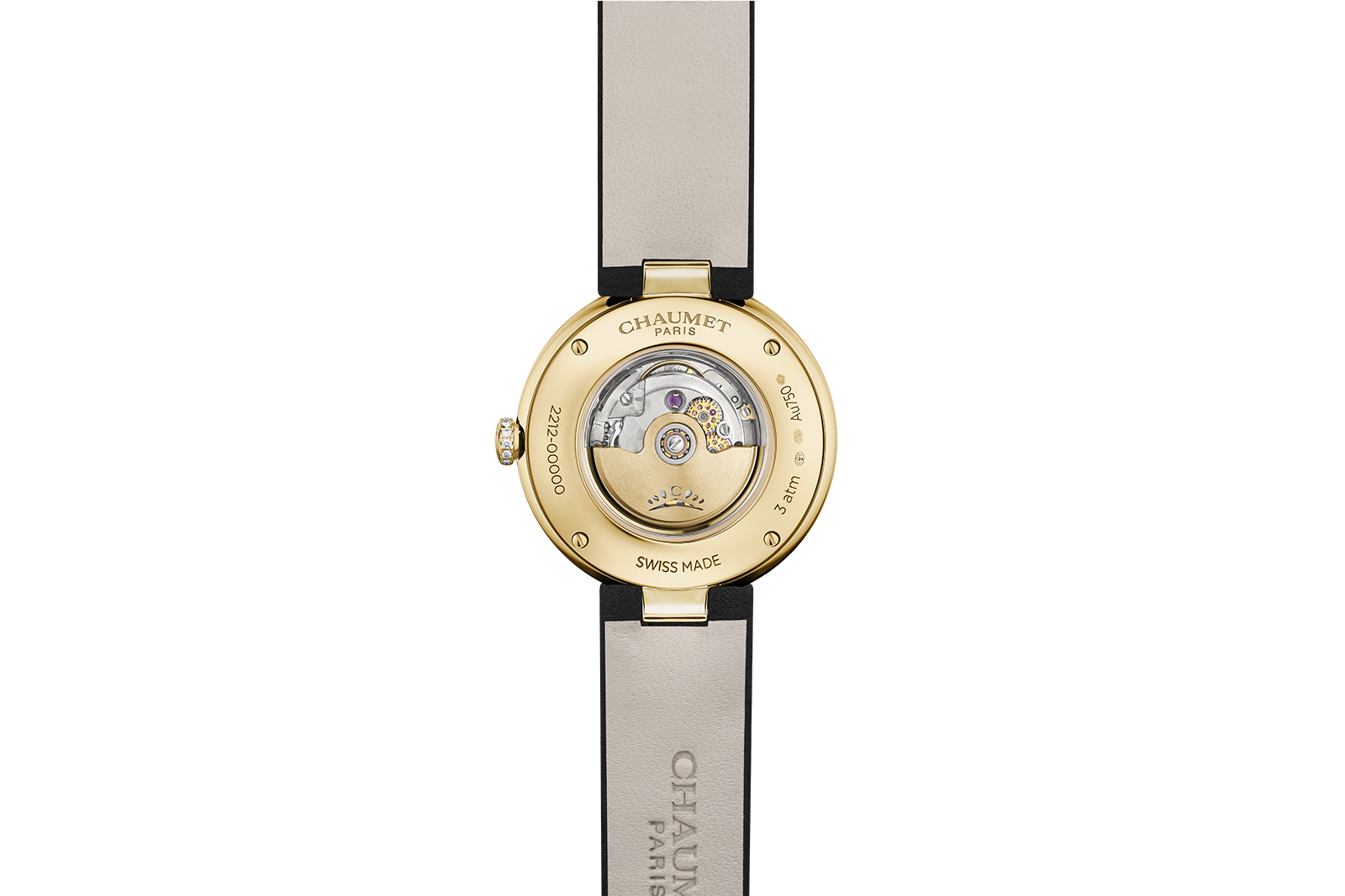  The reverse of the Chaumet L’Épi de Blé secret watch showcasing its automatic movement