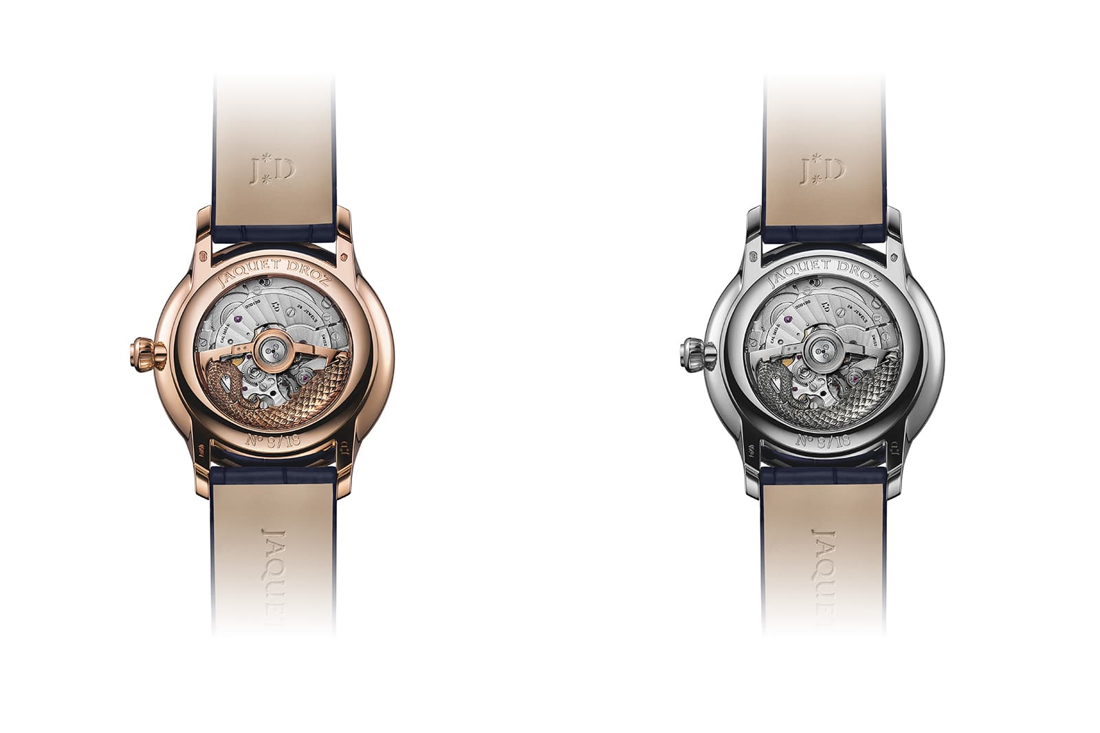  The Jaquet Droz Petite Heure Minute Dragon watch has an oscillating weight in the form of a dragon’s tail  