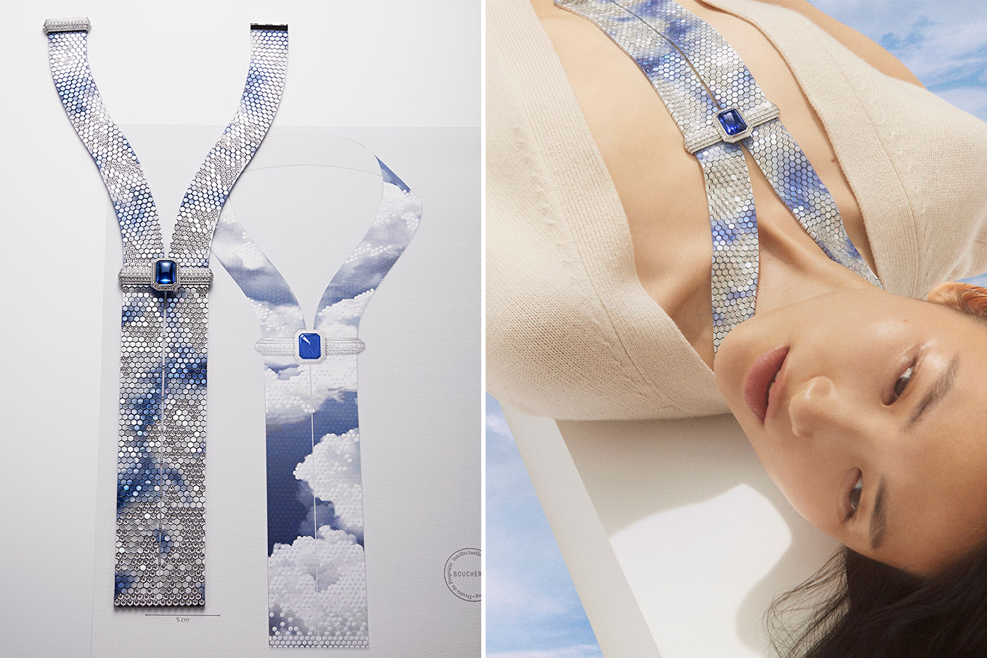 The Fenêtre sur Ciel necklace by Boucheron is designed to look like passing clouds 