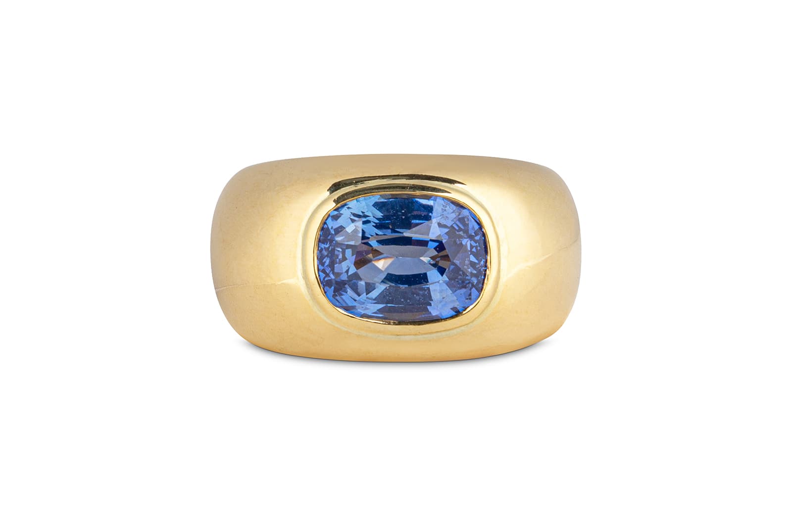 Jessie Thomas 18k gold and Sri Lankan sapphire bombe ring 