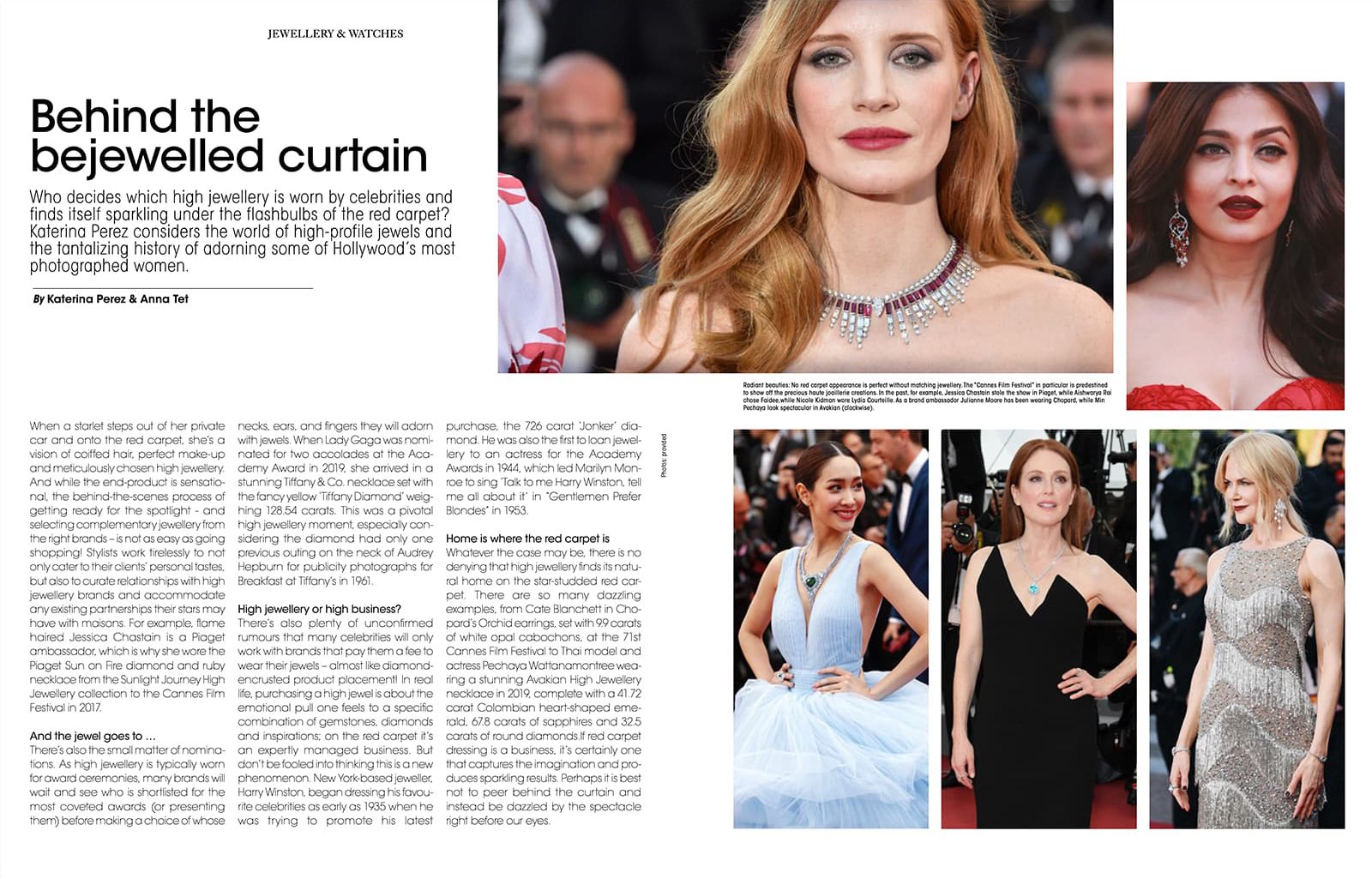 An article written by Katerina Perez for L'Officiel magazine about the business of dressing stars for the red carpet