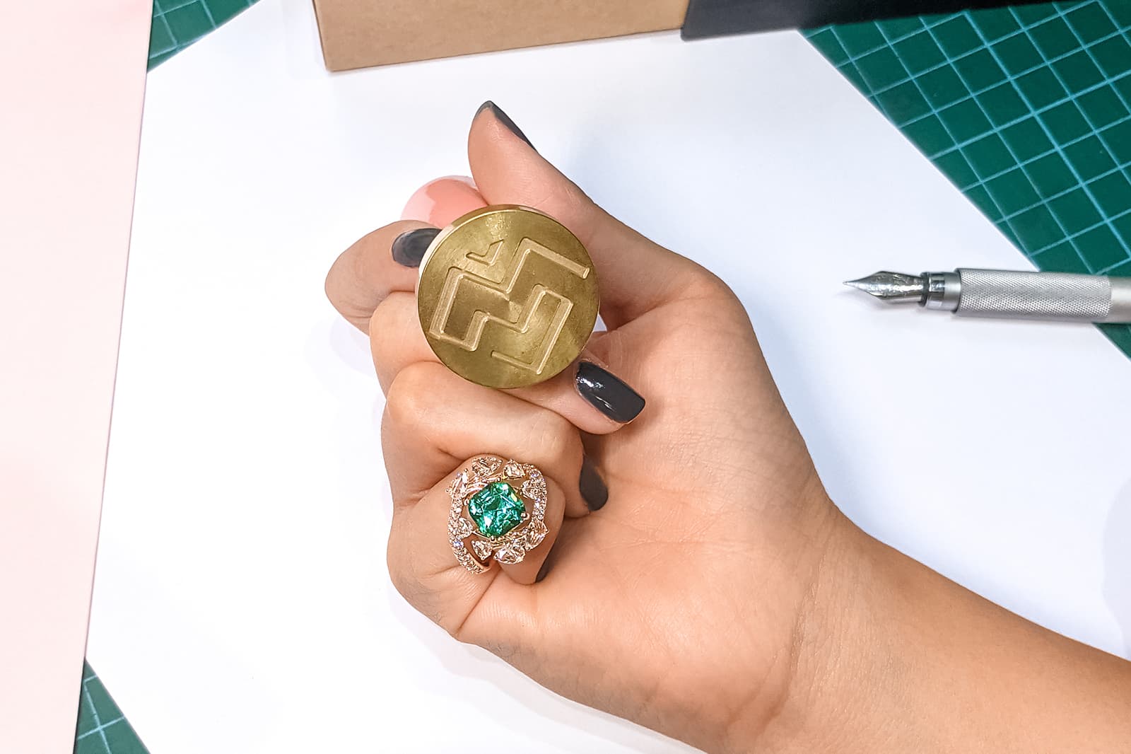  Another example of a coloured gemstone and diamond ring creation by Singapore-based brand, MADLY