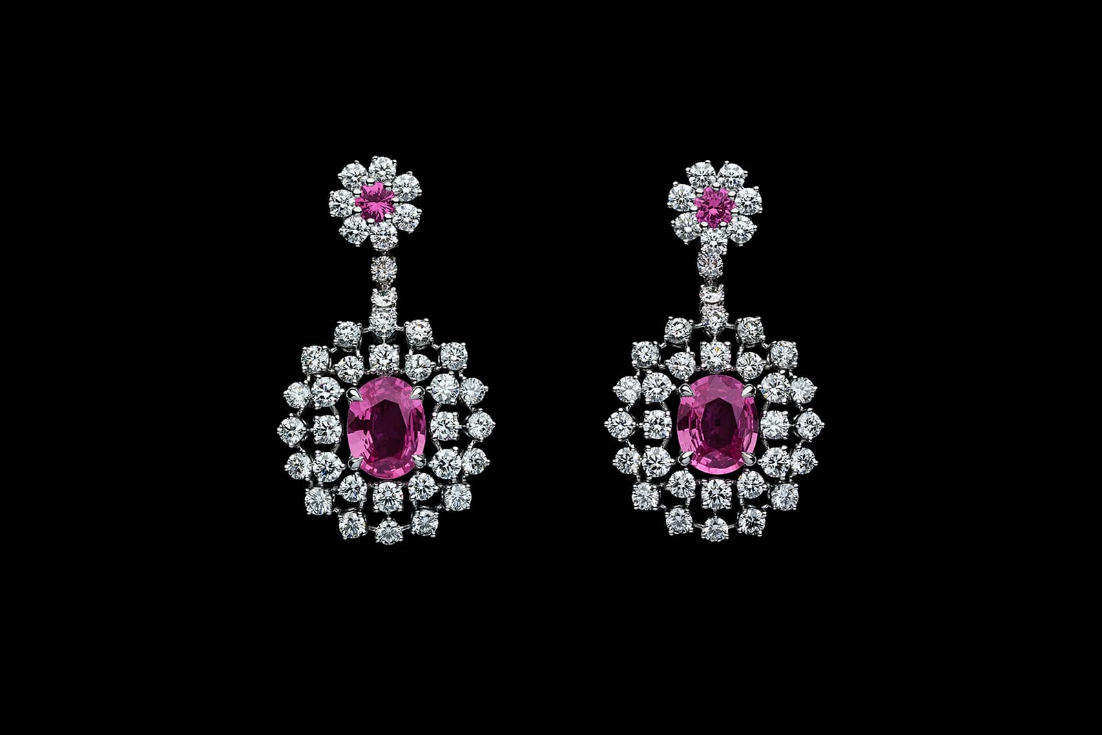  Dior Rose Couture earrings with diamonds and pink sapphires 