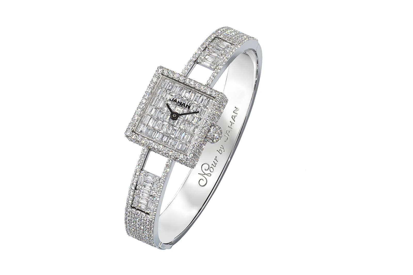 Nour by Jahan Play watch with mixed-cut white diamonds weighing 7.28 carats