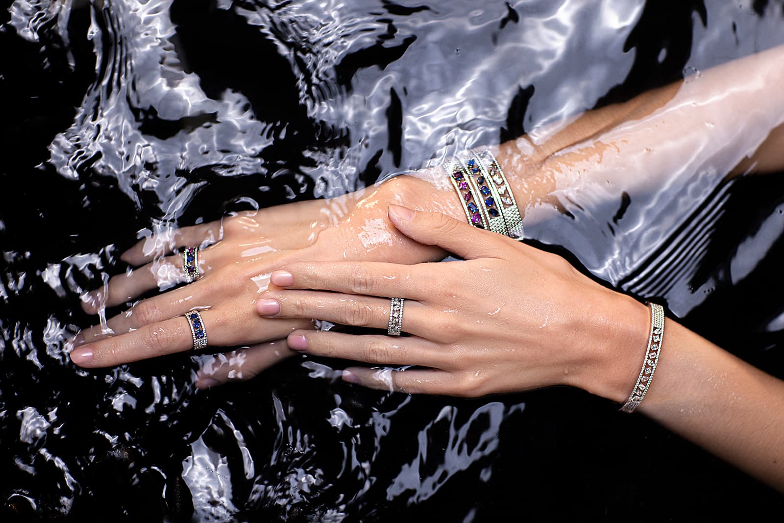 Bracelets and rings from the Nour by Jahan Nour Collection 