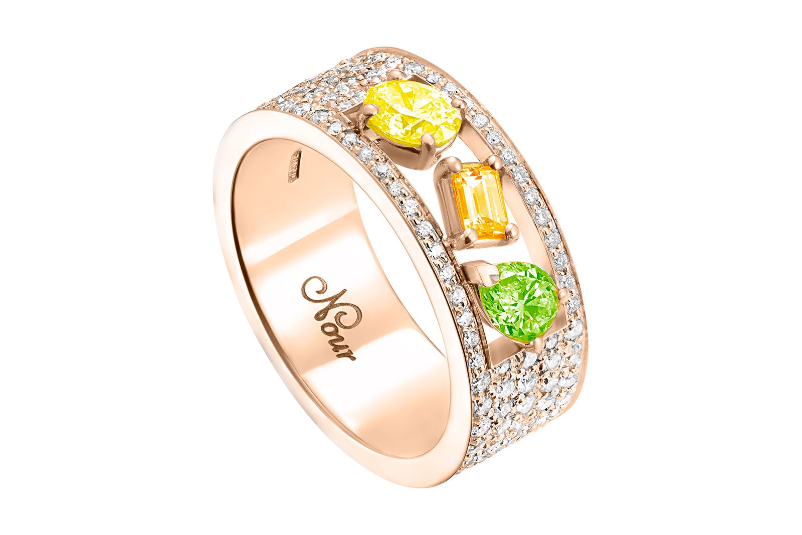  Nour by Jahan mulit-colour sapphire ring in 18k gold from the Nour Collection