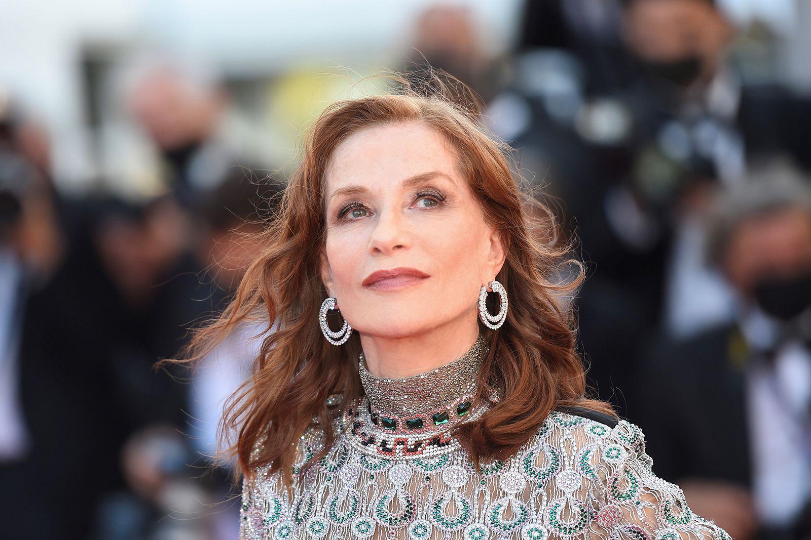  Isabelle Huppert in a pair of Chopard diamond earrings at the Cannes Film Festival 2021