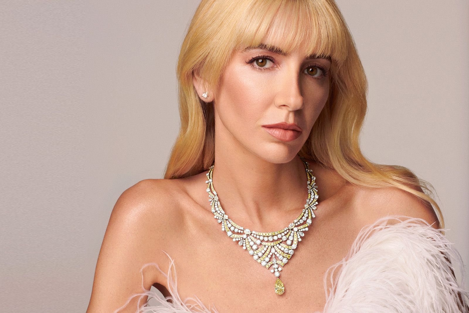  The Imperial Diamond High Jewellery necklace from the Bulgari Magnifica collection with a fancy vivid yellow diamond of 12.16 carats