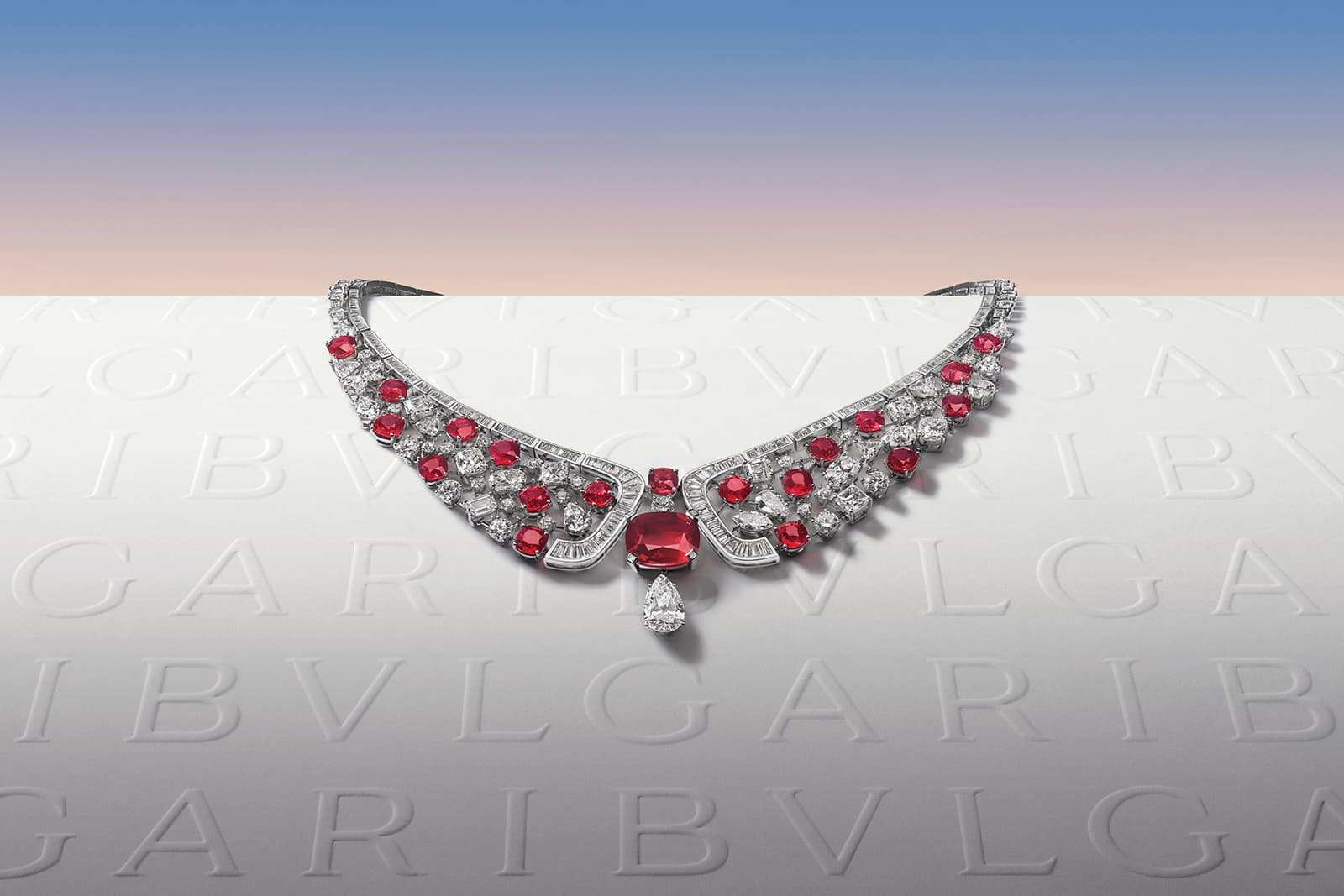  Bulgari Magnifica High Jewellery necklace with diamonds and rubies 