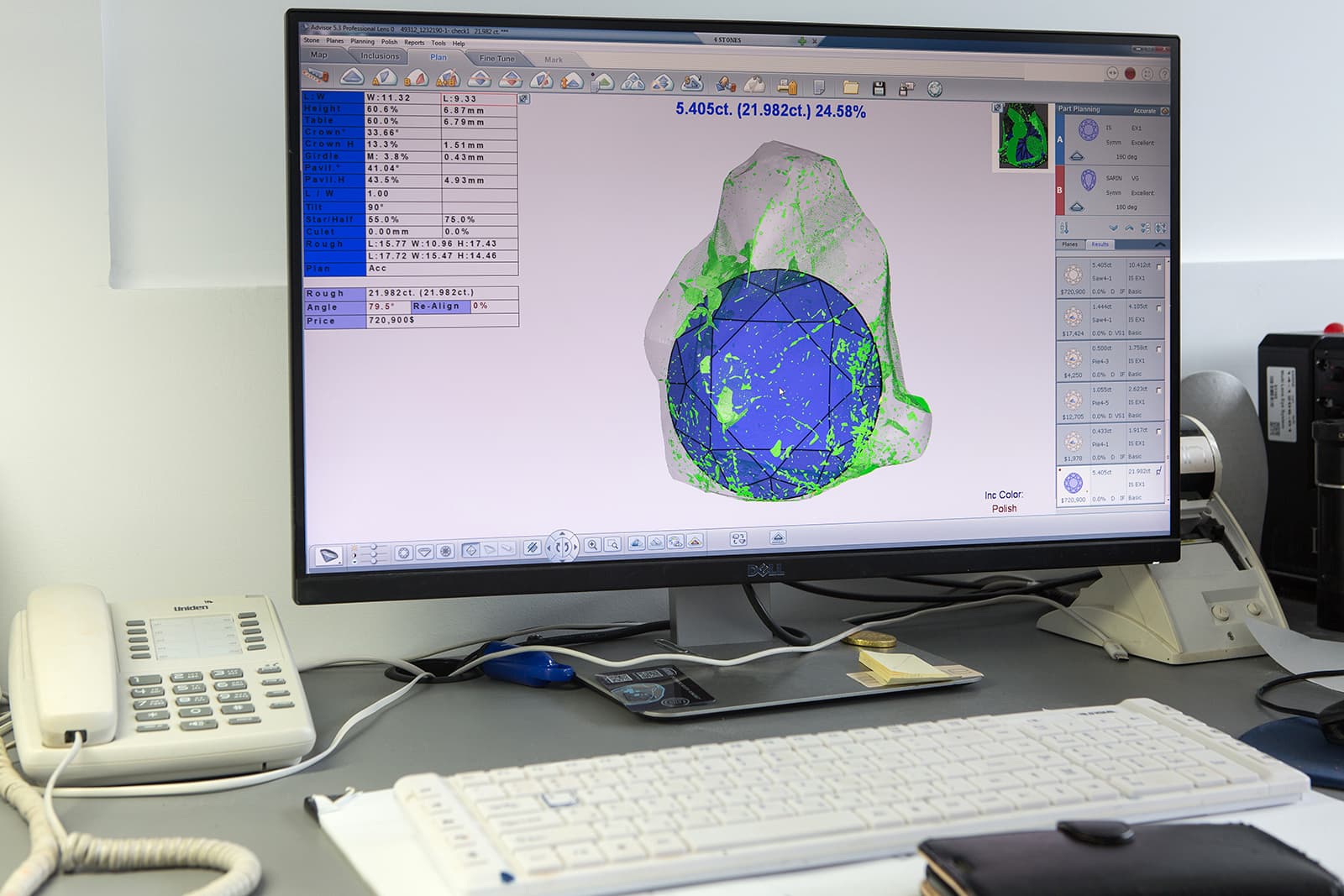 Planning the perfect cut - the Sarine Diamond Journey  highlights how each diamond is uniquely cut from rough material