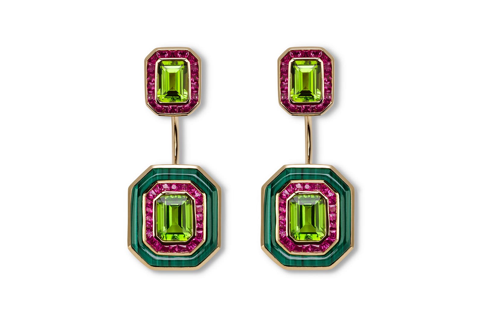  Annoushka x Fuli Gemstones Radiance Collection jacket earrings with peridot