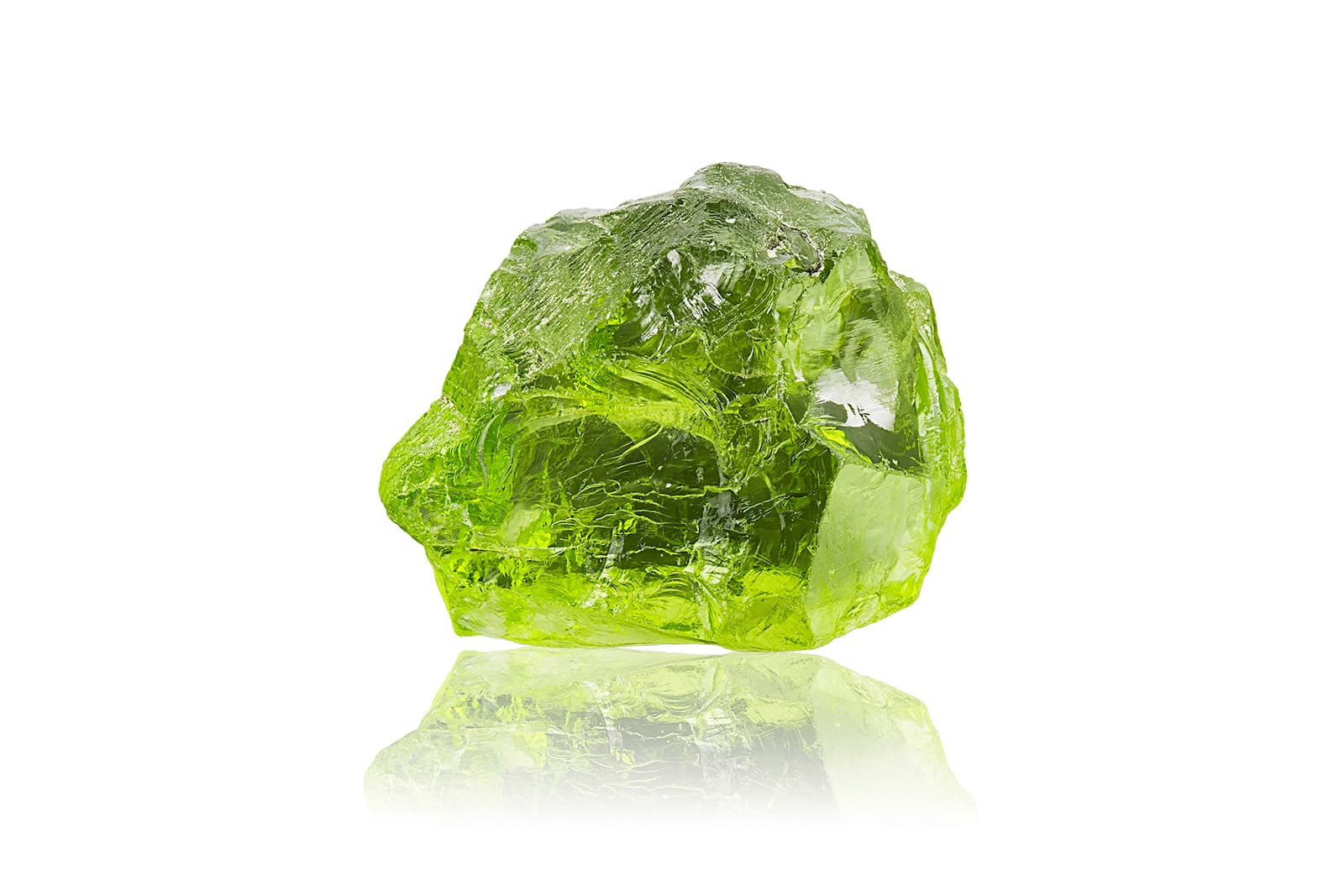 A rough peridot mined by Fuli Gemstones in China