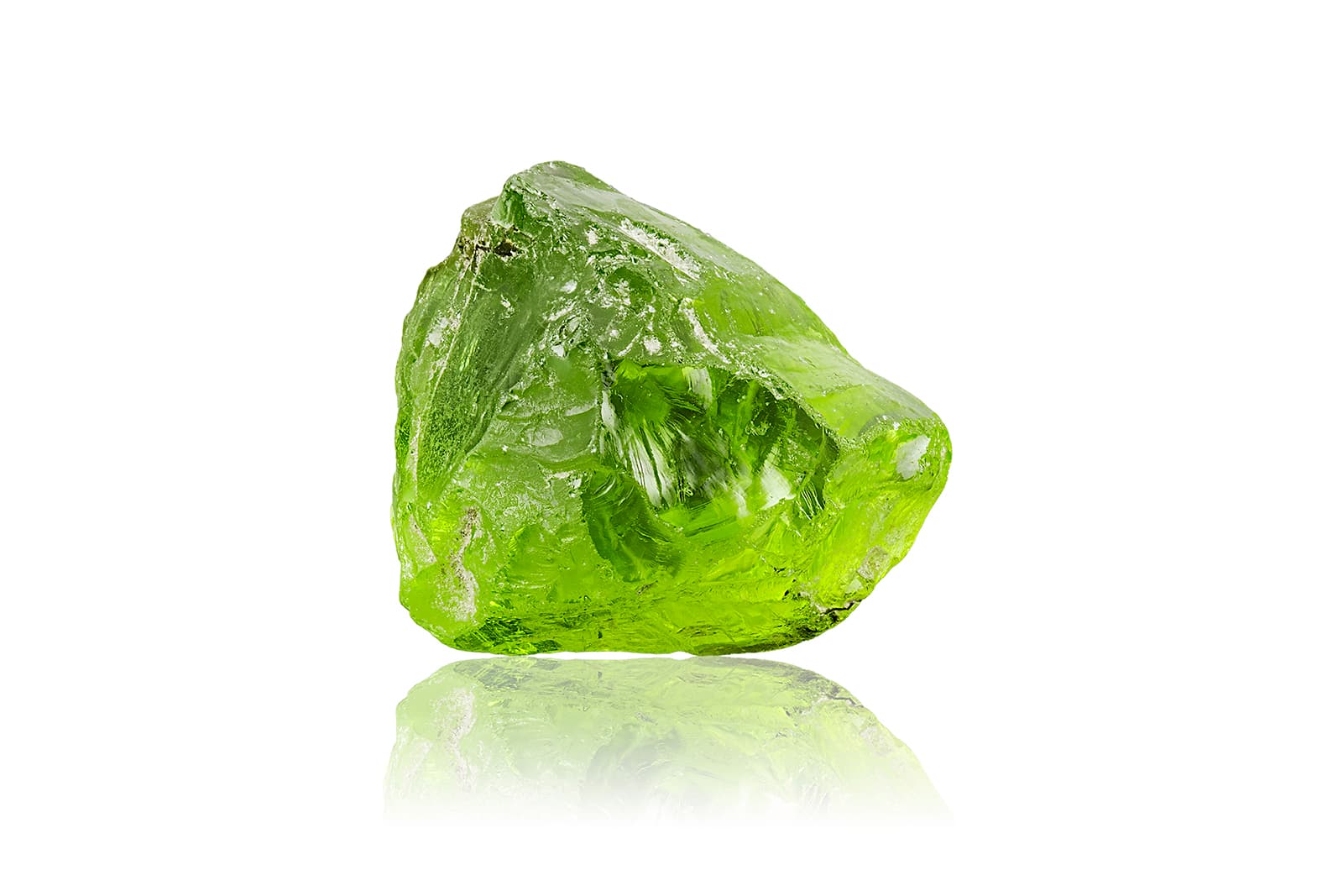 A rough peridot mined by Fuli Gemstones in China