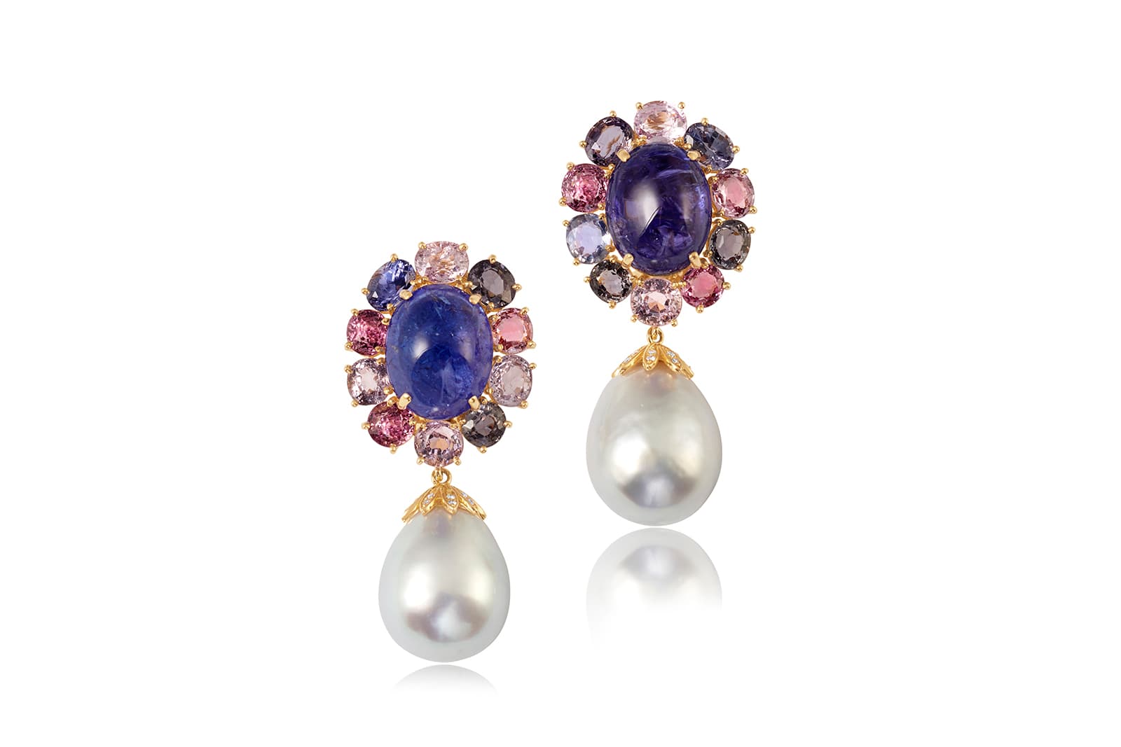  Joon Haan cabochon drop earrings with baroque pearls 