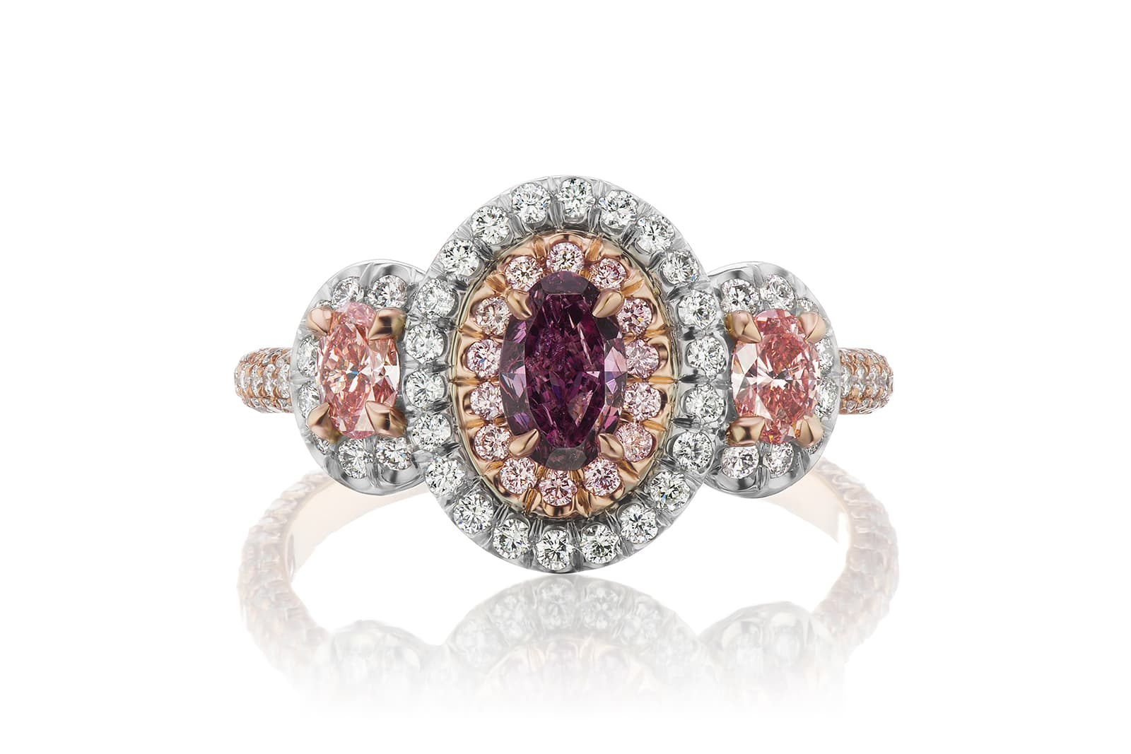  Gems of Note purple diamond ring with Argyle pink diamonds and colourless diamonds
