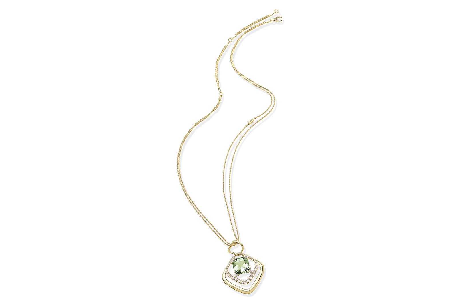 Luvor gemstone and diamond pendant in yellow gold from the Central Park collecton 