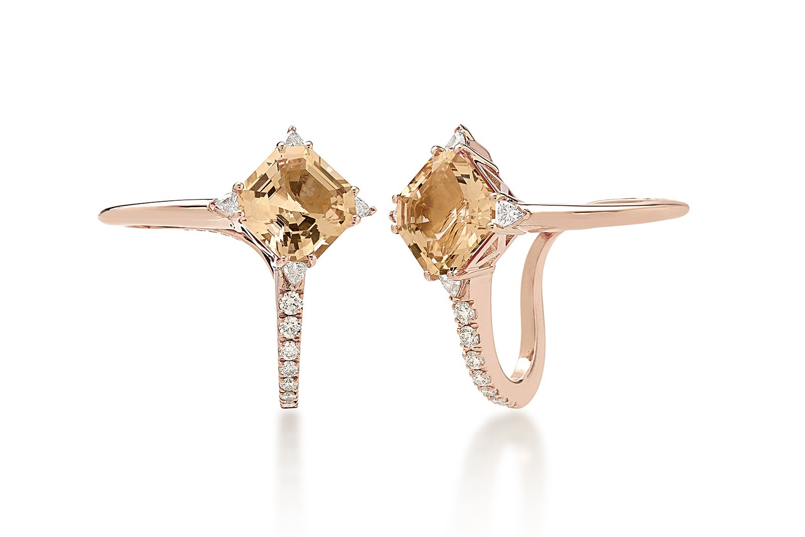  Luvor coloured gemstone and diamond earrings in rose gold from the Central Park collection