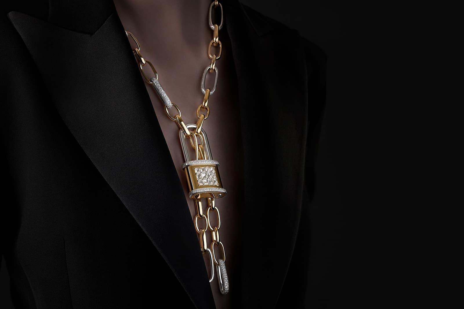 La Gioia di Pomellato Lock Chain necklace with a fully functional padlock