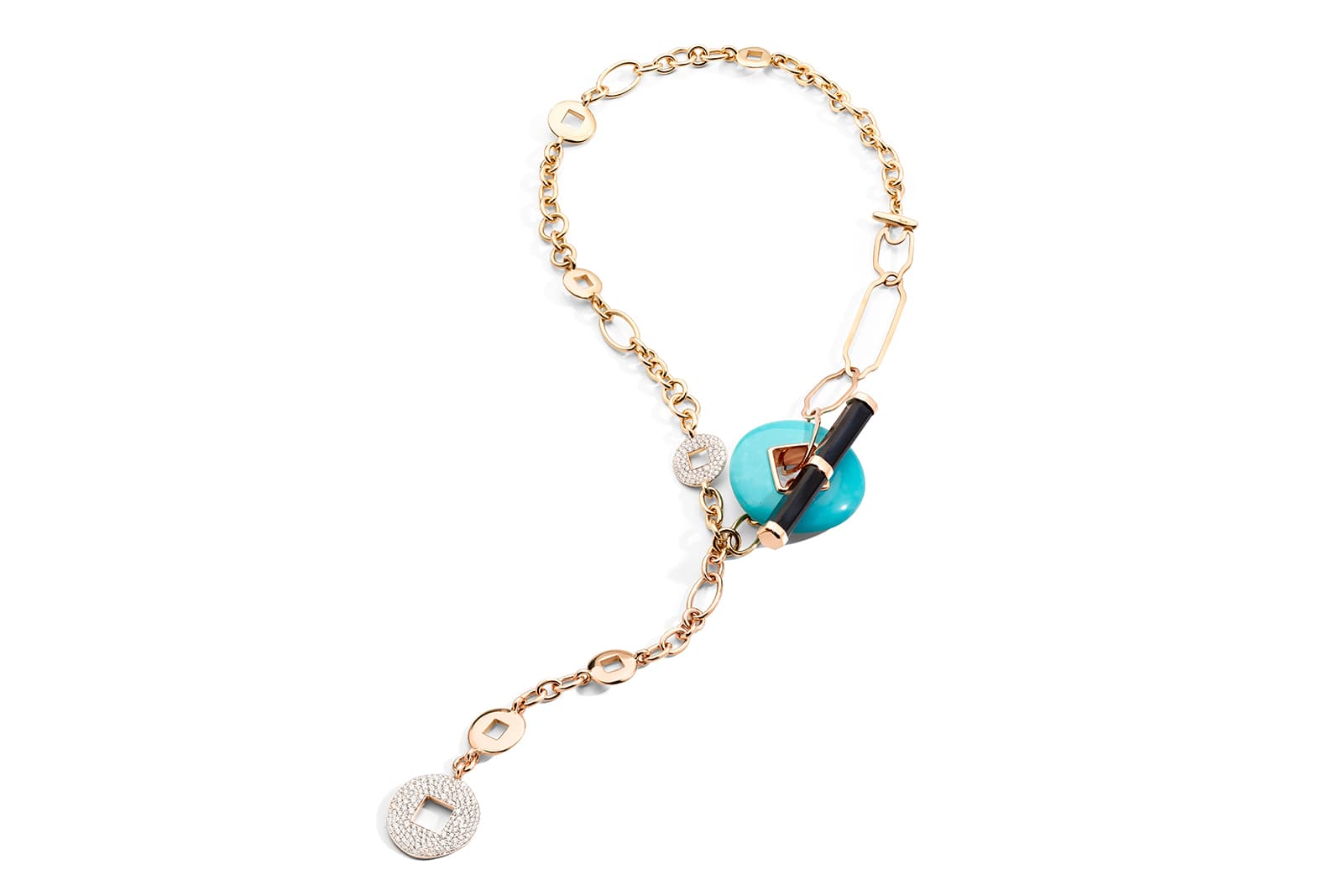  La Gioia di Pomellato Haiku necklace with carved turquoise and jet 