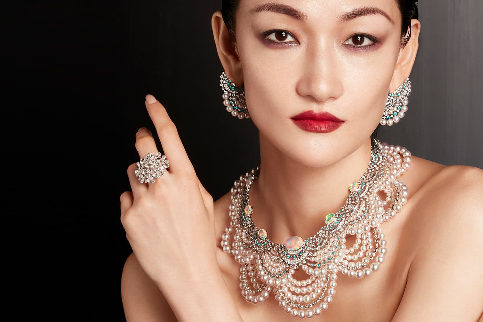 Mikimoto ‘The Japanese Sense of Beauty’ High Jewellery necklace with opals, tourmalines and Akoya cultured pearls