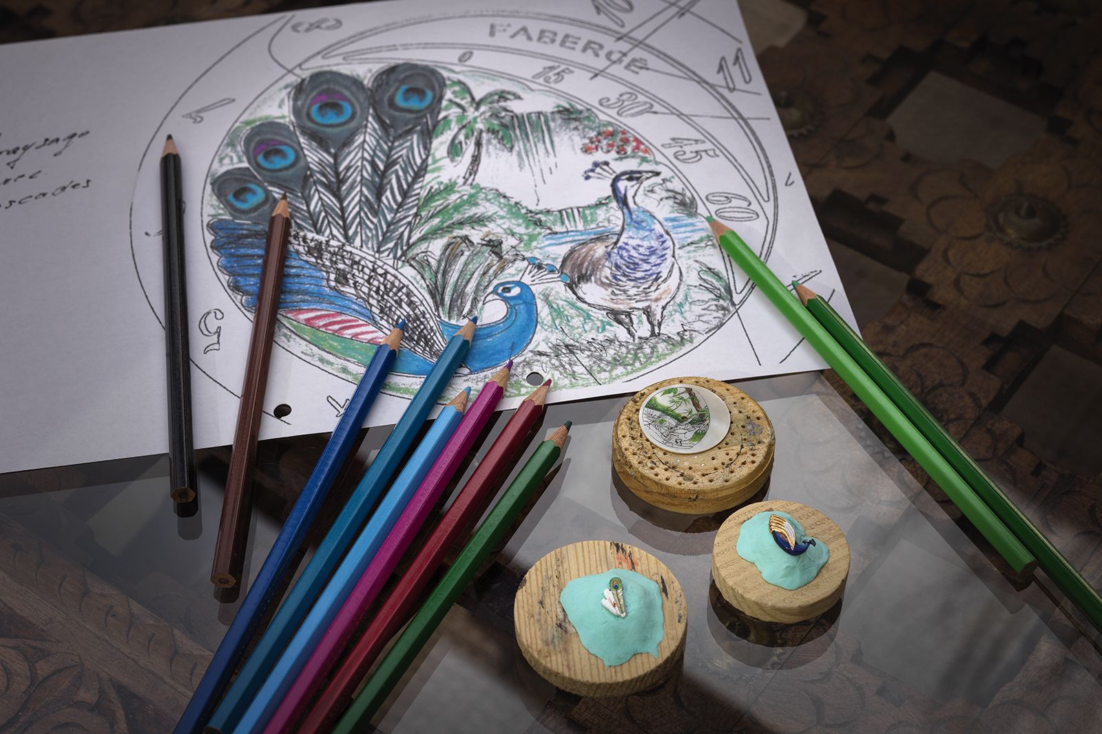 Designing the dial of the new Fabergé Compliquée Peacock timepiece 
