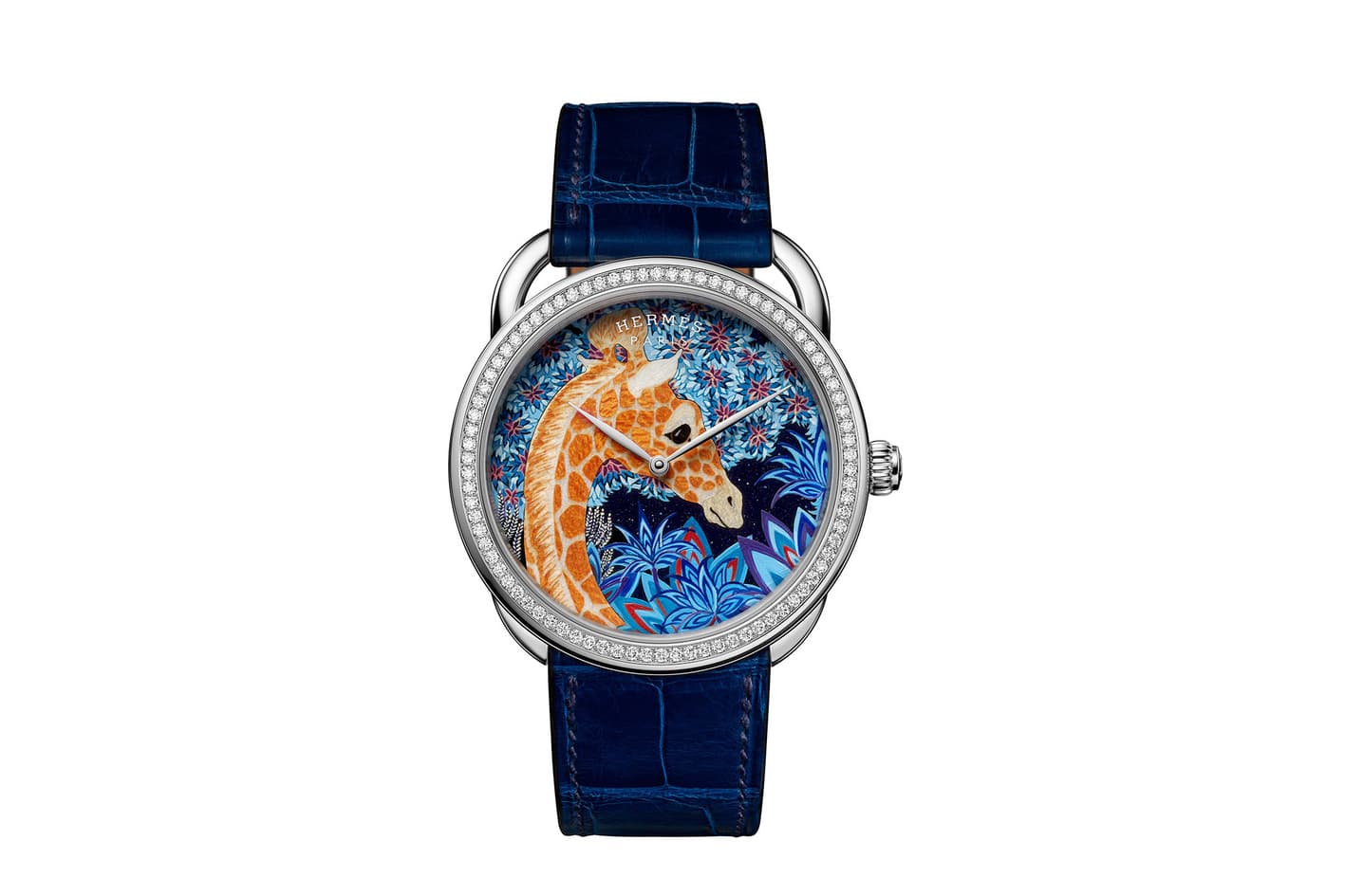  The Hermès Arceau The Three Graces watch features a giraffe originally designed by British artist Alice Shirley 