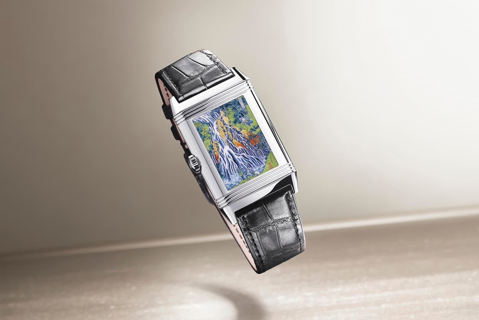 The Jaeger LeCoultre Reverso Hokusai ‘Kirifuri Waterfall’ timepiece 
