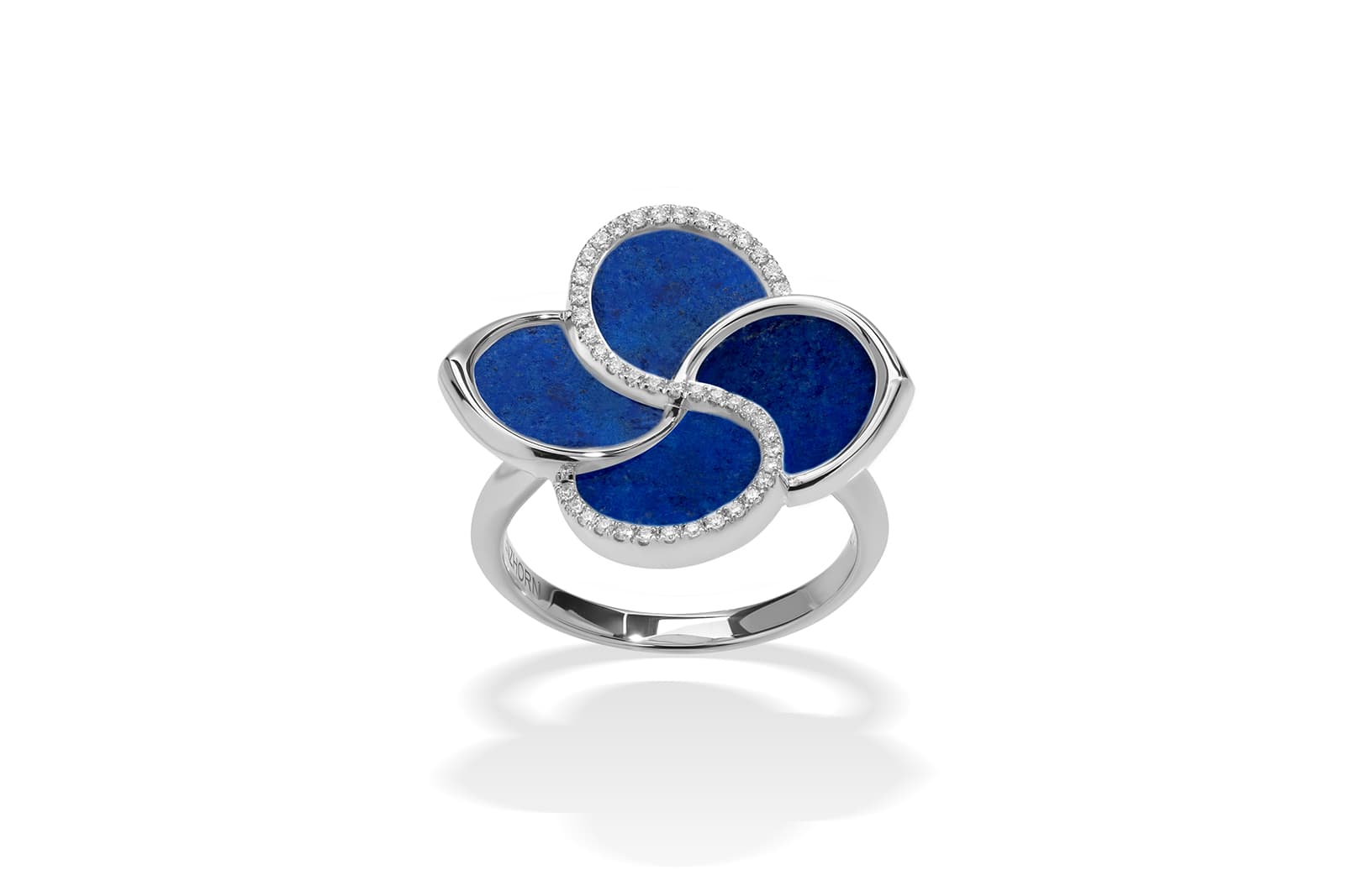  Stenzhorn Flumina lapis lazuli ring with diamonds in 18k white gold 